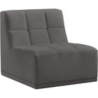 Meridian Furniture Relax Velvet Modular Armless Chair - Grey - Chairs