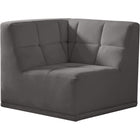Meridian Furniture Relax Velvet Modular Corner Chair - Grey - Sofas