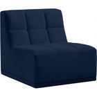 Meridian Furniture Relax Velvet Modular Armless Chair - Navy - Chairs