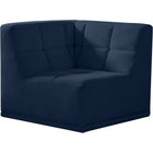 Meridian Furniture Relax Velvet Modular Corner Chair - Navy - Sofas