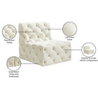 Meridian Furniture Tuft Velvet Modular Armless Chair - Chairs