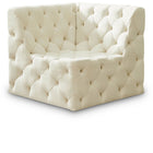 Meridian Furniture Tuft Velvet Modular Corner Chair - Cream - Chairs