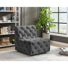 Meridian Furniture Tuft Velvet Modular Armless Chair - Chairs