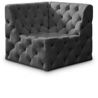 Meridian Furniture Tuft Velvet Modular Corner Chair - Grey - Chairs