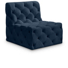 Meridian Furniture Tuft Velvet Modular Armless Chair - Navy - Chairs