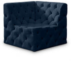 Meridian Furniture Tuft Velvet Modular Corner Chair - Navy - Chairs