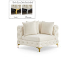 Meridian Furniture Tremblay Velvet Modular Corner Chair - Cream - Chairs