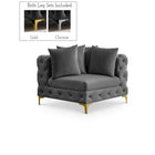 Meridian Furniture Tremblay Velvet Modular Corner Chair - Grey - Chairs
