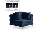 Meridian Furniture Tremblay Velvet Modular Corner Chair - Navy - Chairs