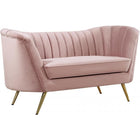 Meridian Furniture Margo Velvet Loveseat - Pink - Loveseats