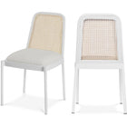 Meridian Furniture Atticus Boucle Fabric Dining Chair - White - Dining Chairs