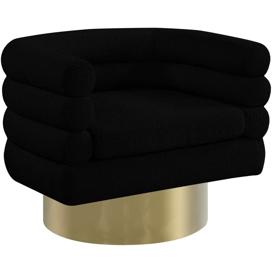 Meridian Furniture Tessa Boucle Fabric Accent Chair - Black - Chairs