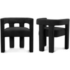 Meridian Furniture Athena Boucle Fabric Accent | Dining Chair - Black - Chairs