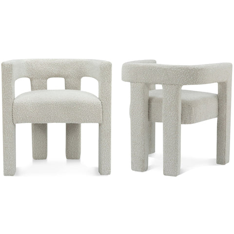 Meridian Furniture Athena Boucle Fabric Accent | Dining Chair - Cream - Chairs