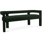 Meridian Furniture Athena Boucle Fabric Bench - Green - Benches