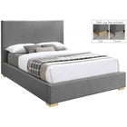 Meridian Furniture Crosby Linen King Bed - Grey - Bedroom Beds