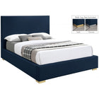 Meridian Furniture Crosby Linen Queen Bed - Navy - Bedroom Beds