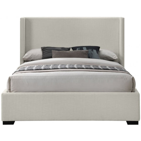 Meridian Furniture Oxford Linen Full Bed - Beige - Bedroom Beds
