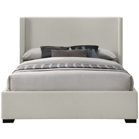 Meridian Furniture Oxford Linen Queen Bed - Beige - Bedroom Beds