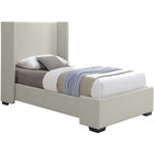 Meridian Furniture Oxford Twin Linen Bed - Beige - Bedroom Beds