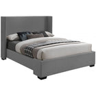 Meridian Furniture Oxford Linen Full Bed - Grey - Bedroom Beds