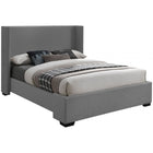 Meridian Furniture Oxford Linen Queen Bed - Grey - Bedroom Beds