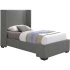 Meridian Furniture Oxford Twin Linen Bed - Grey - Bedroom Beds