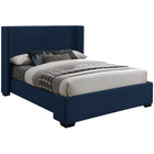Meridian Furniture Oxford Linen Queen Bed - Navy - Bedroom Beds