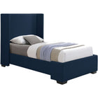 Meridian Furniture Oxford Twin Linen Bed - Navy - Bedroom Beds