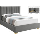 Meridian Furniture Pierce Linen King Bed - Grey - Bedroom Beds