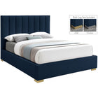 Meridian Furniture Pierce Linen Full Bed - Navy - Bedroom Beds