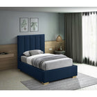 Meridian Furniture Pierce Twin Linen Bed - Bedroom Beds