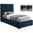 Meridian Furniture Pierce Twin Linen Bed - Bedroom Beds