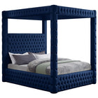 Meridian Furniture Royal Velvet Queen Bed - Navy - Bedroom Beds