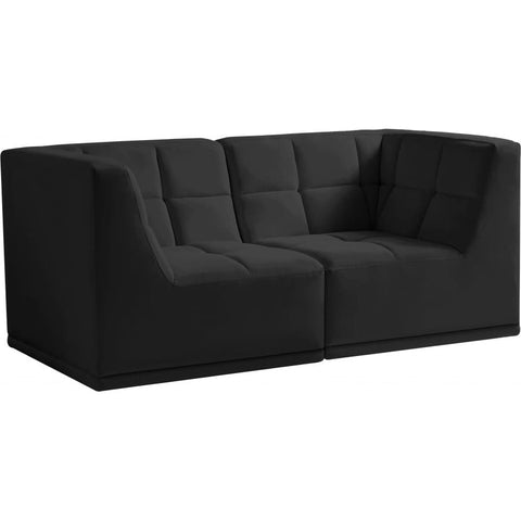 Meridian Furniture Relax Velvet Modular 68 Sofa - Black - Sofas