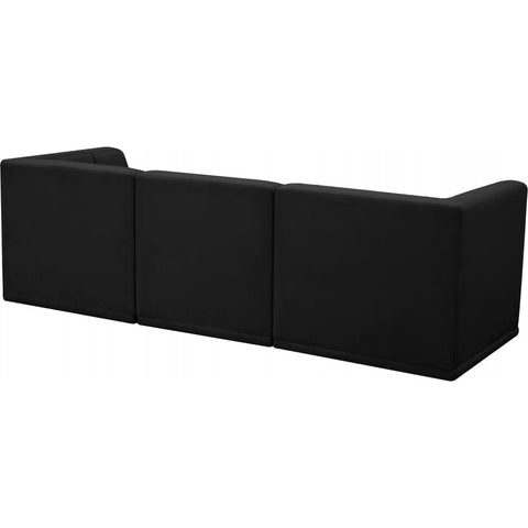 Meridian Furniture Relax Velvet Modular 98 Sofa - Black - Sofas