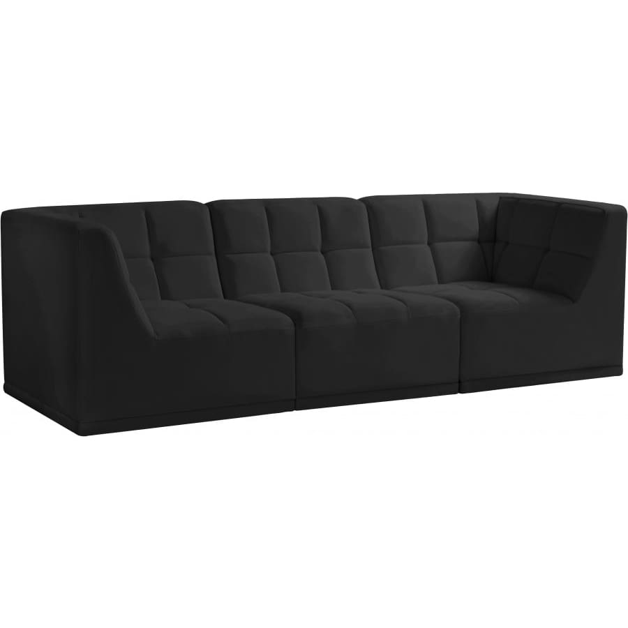 Meridian Furniture Relax Velvet Modular 98 Sofa - Black - Sofas