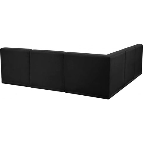 Meridian Furniture Relax Velvet Modular Sectional Sec5B - Black - Sofas