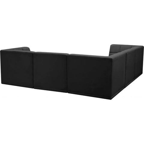 Meridian Furniture Relax Velvet Modular Sectional Sec5C - Black - Sofas