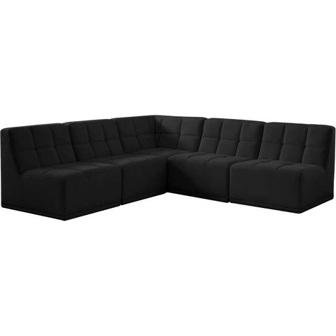 Meridian Furniture Relax Velvet Modular Sectional Sec5C - Black - Sofas