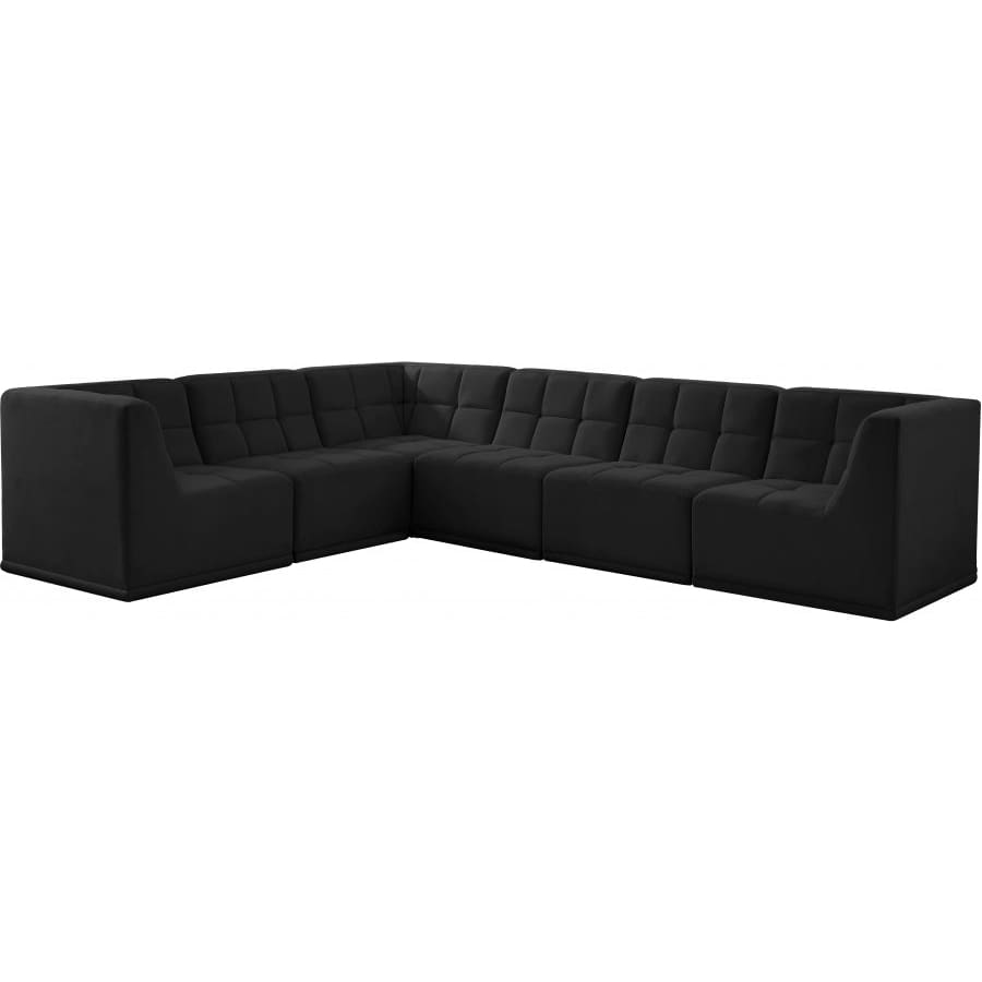 Meridian Furniture Relax Velvet Modular Sectional Sec6A - Black - Sofas