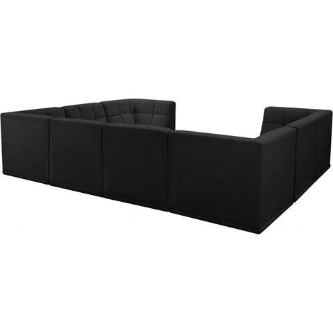 Meridian Furniture Relax Velvet Modular Sectional Sec8A - Black - Sofas