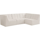 Meridian Furniture Relax Velvet Modular Sectional Sec4A - Cream - Sofas