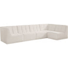Meridian Furniture Relax Velvet Modular Sectional Sec5A - Cream - Sofas