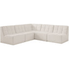 Meridian Furniture Relax Velvet Modular Sectional Sec5C - Cream - Sofas