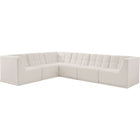 Meridian Furniture Relax Velvet Modular Sectional Sec6A - Cream - Sofas