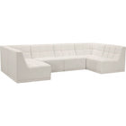 Meridian Furniture Relax Velvet Modular Sectional Sec6B - Cream - Sofas