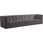 Meridian Furniture Relax Velvet Modular 128 Sofa - Grey - Sofas