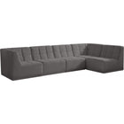 Meridian Furniture Relax Velvet Modular Sectional Sec5A - Grey - Sofas