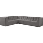 Meridian Furniture Relax Velvet Modular Sectional Sec6A - Grey - Sofas
